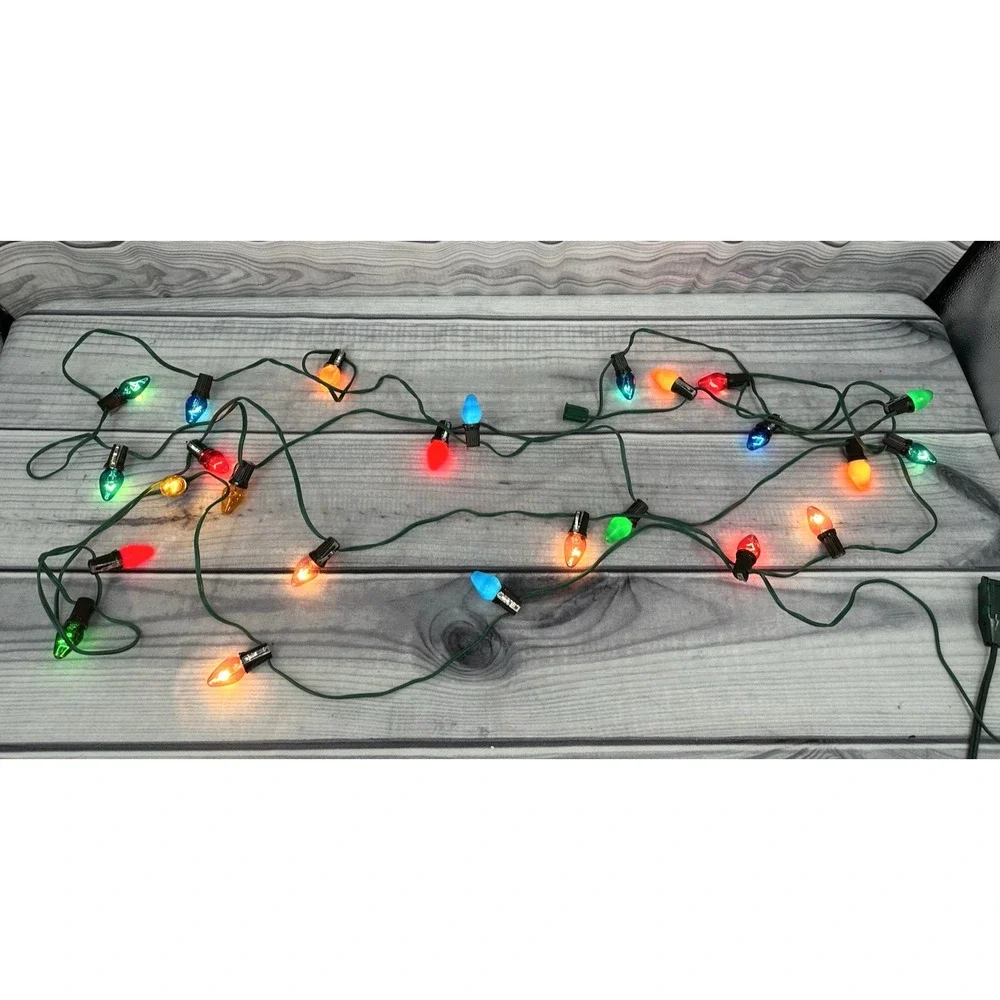 2 STRANDS‎ OF VINTAGE CHISTMAS LIGHTS - BULB LIGHTS *2